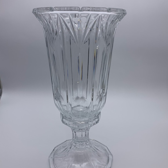 Vintage Imperial Makayla 12" Cleo Hurricane 24% Lead Crystal Candle Holder 2pcs. - Picture 2 of 16